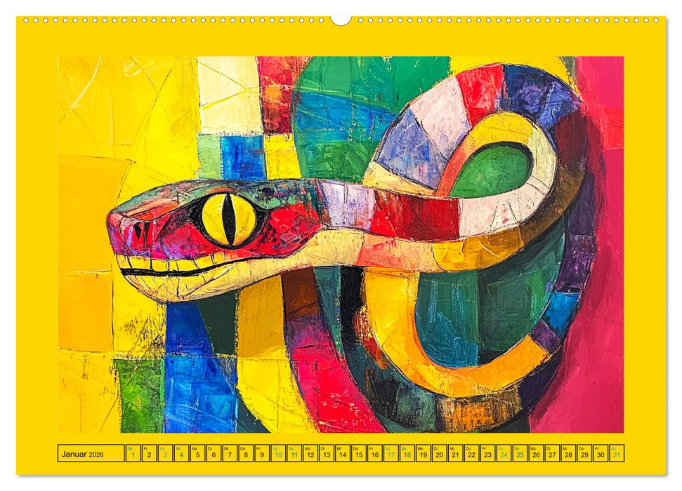 Abstrakte Eleganz. Künstlerische Tiermotive in schönen Farben (CALVENDO Wandkalender 2026)