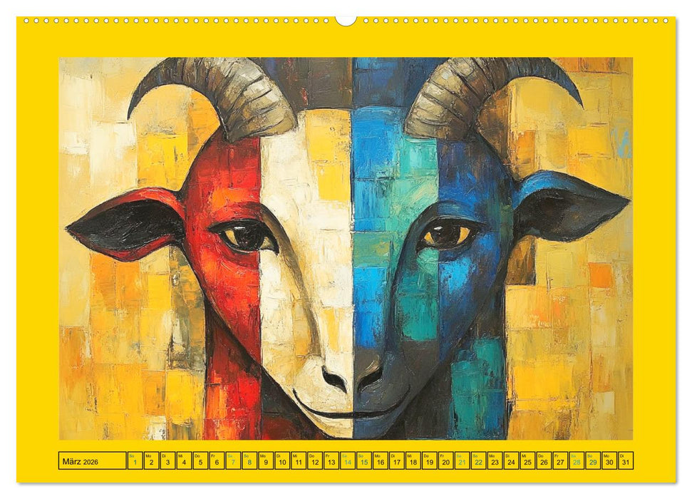 Abstrakte Eleganz. Künstlerische Tiermotive in schönen Farben (CALVENDO Wandkalender 2026)