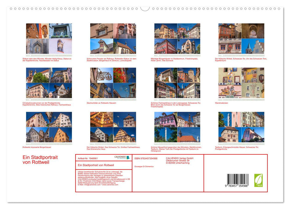Ein Stadtportrait von Rottweil (CALVENDO Premium Wandkalender 2026)