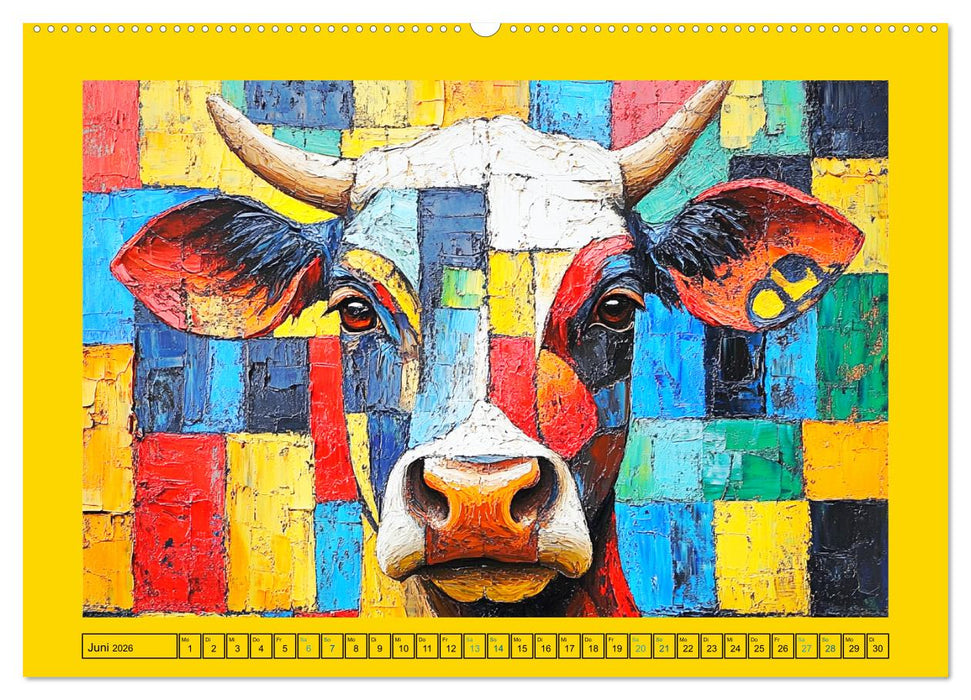 Abstrakte Eleganz. Künstlerische Tiermotive in schönen Farben (CALVENDO Premium Wandkalender 2026)