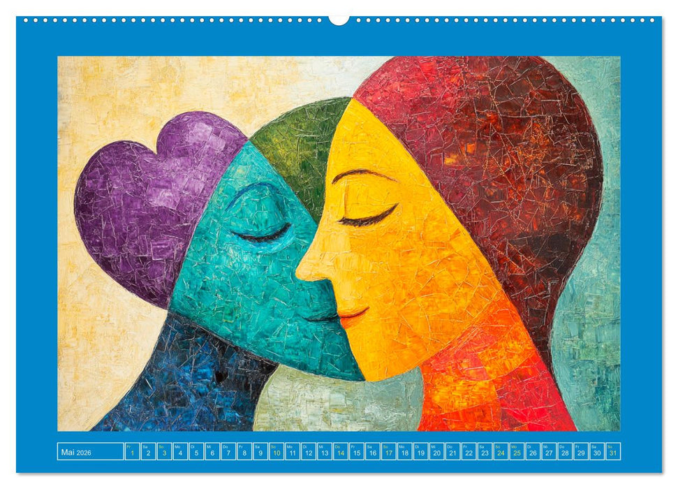 Liebe und Glück. Abstrakte Kunst im Ölbilder-Stil (CALVENDO Wandkalender 2026)