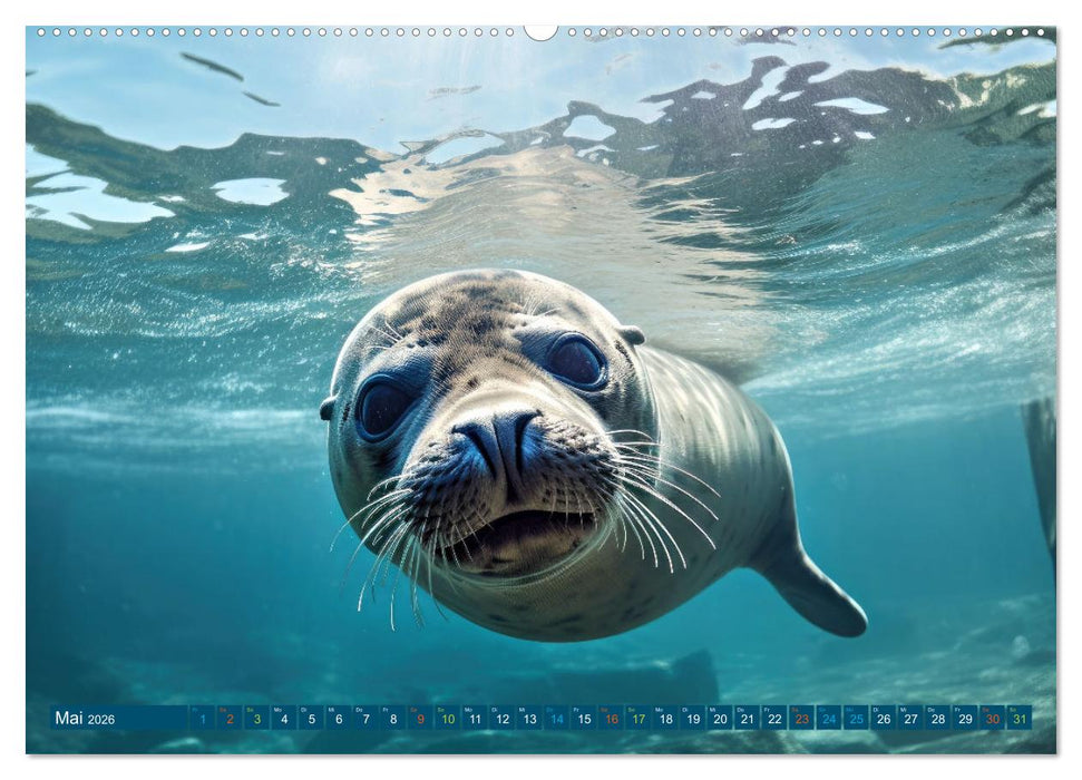 Tierkinder der Meere - entdecke ihre Welt (CALVENDO Premium Wandkalender 2026)