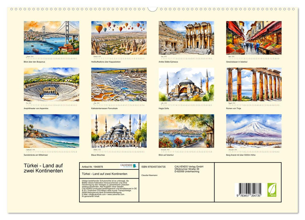 Türkei - Land auf zwei Kontinenten (CALVENDO Premium Wandkalender 2026)