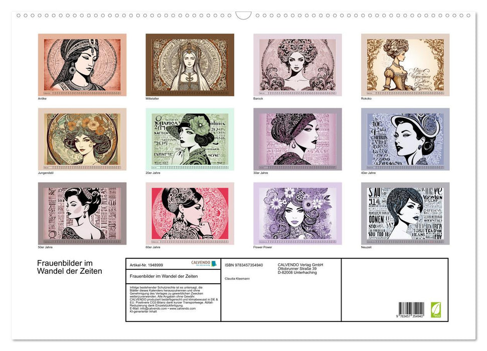 Frauenbilder im Wandel der Zeiten (CALVENDO Wandkalender 2026)