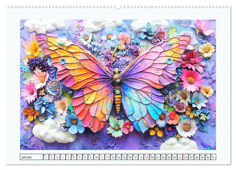 Luftige Collagen. Zauberhafte Tiere in fröhlichen Farben (CALVENDO Premium Wandkalender 2026)