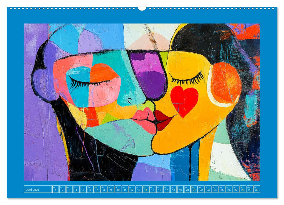 Liebe und Glück. Abstrakte Kunst im Ölbilder-Stil (CALVENDO Premium Wandkalender 2026)