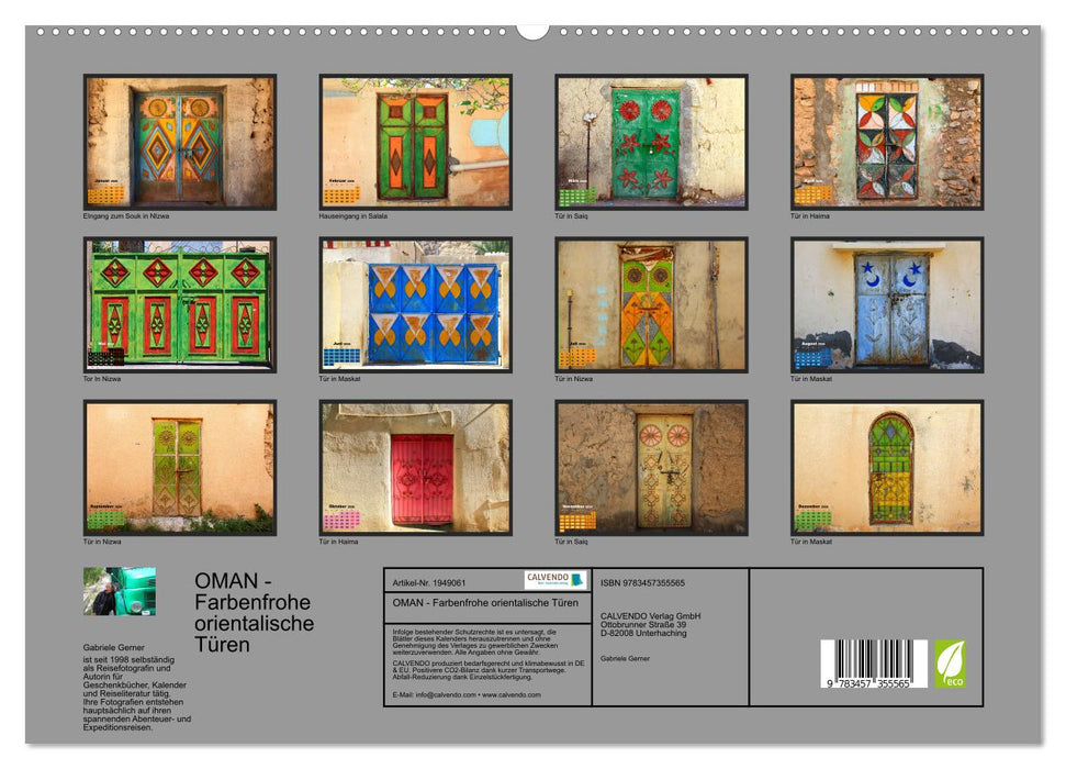 OMAN - Farbenfrohe orientalische Türen (CALVENDO Premium Wandkalender 2026)