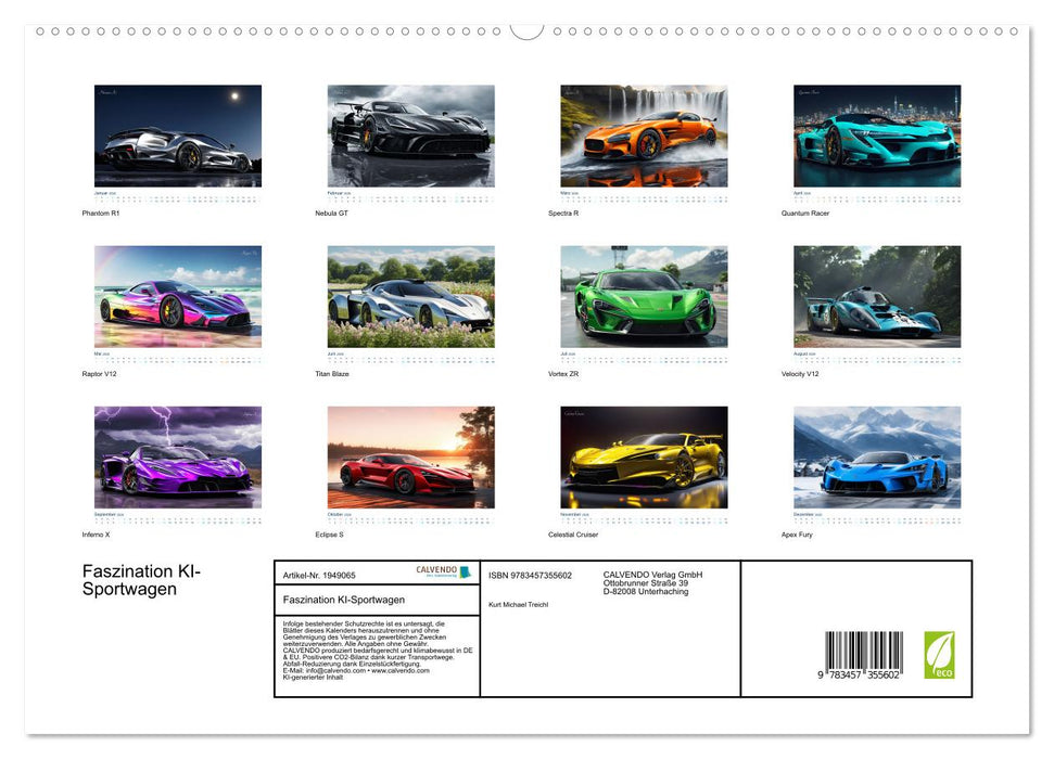 Faszination KI-Sportwagen (CALVENDO Premium Wandkalender 2026)
