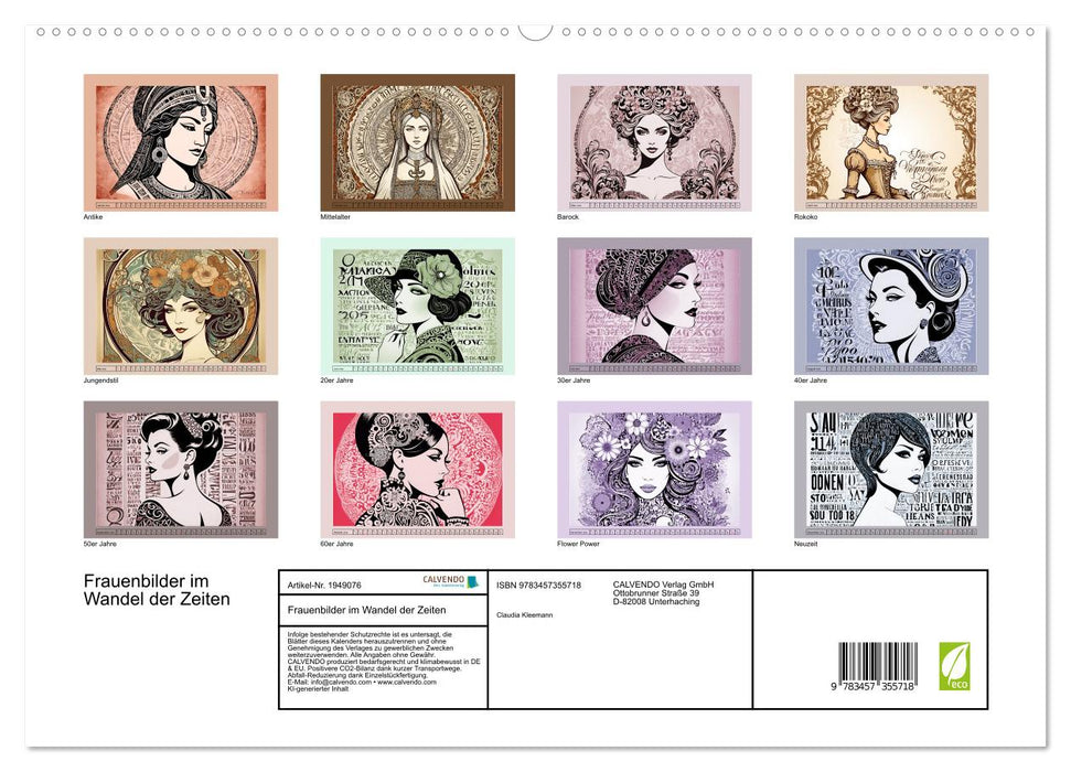 Frauenbilder im Wandel der Zeiten (CALVENDO Premium Wandkalender 2026)
