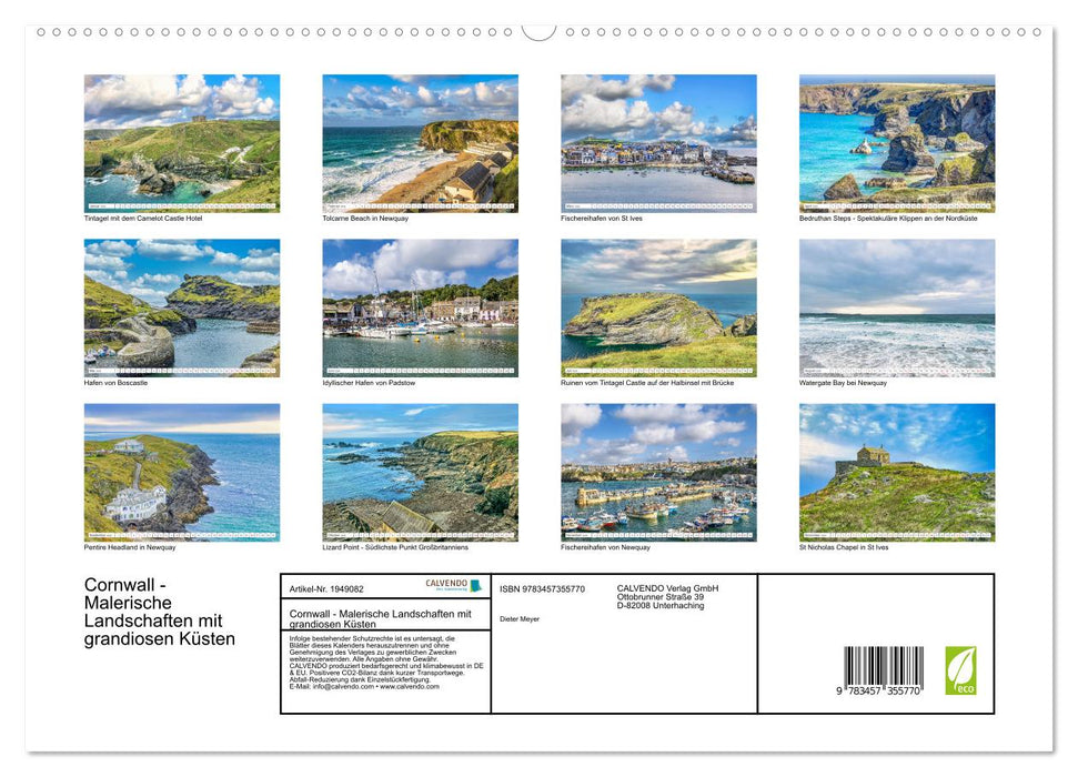 Cornwall - Malerische Landschaften mit grandiosen Küsten (CALVENDO Premium Wandkalender 2026)