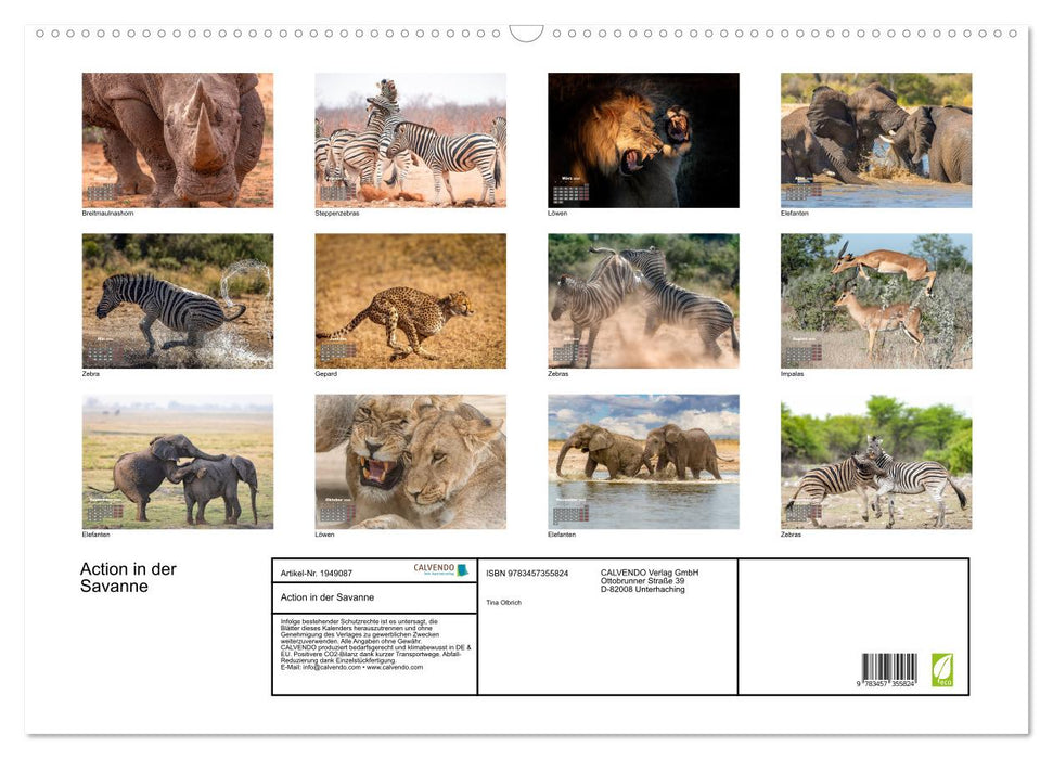 Action in der Savanne (CALVENDO Wandkalender 2026)