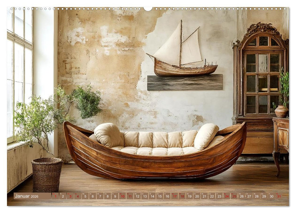 Wohnträume aus Holz (CALVENDO Premium Wandkalender 2026)