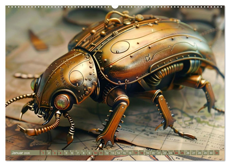 Die fantastische Welt der Steampunk-Insekten (CALVENDO Wandkalender 2026)