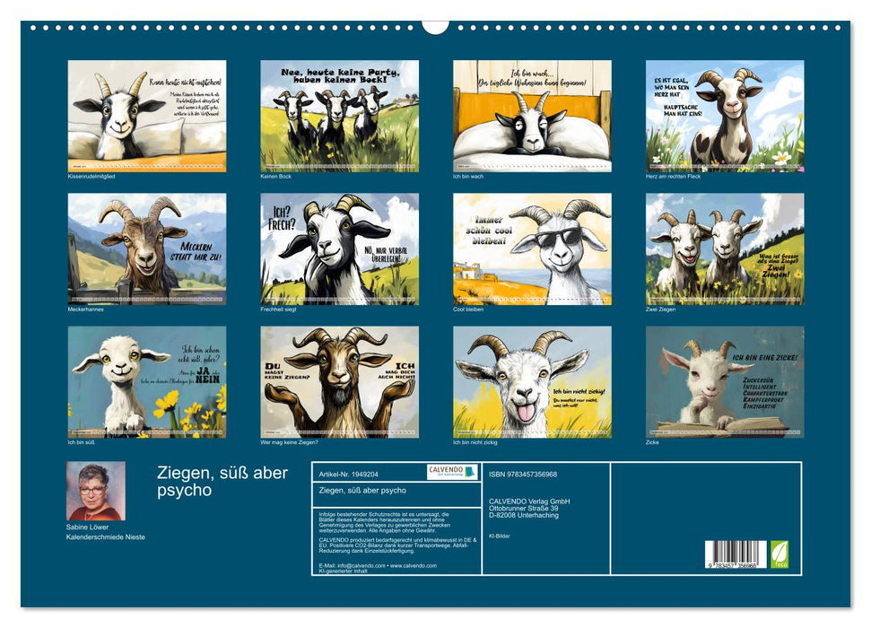 Ziegen, süß aber psycho (CALVENDO Wandkalender 2026)