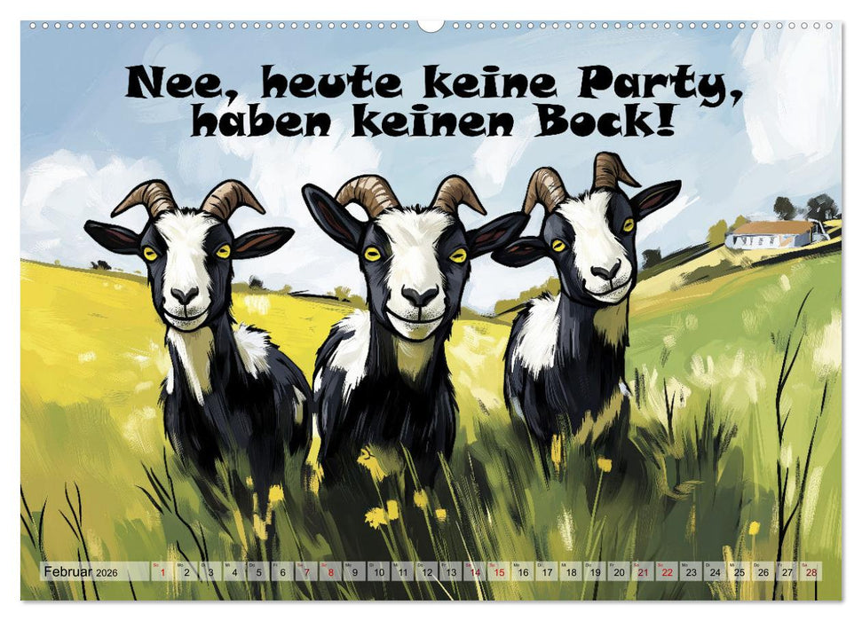 Ziegen, süß aber psycho (CALVENDO Wandkalender 2026)
