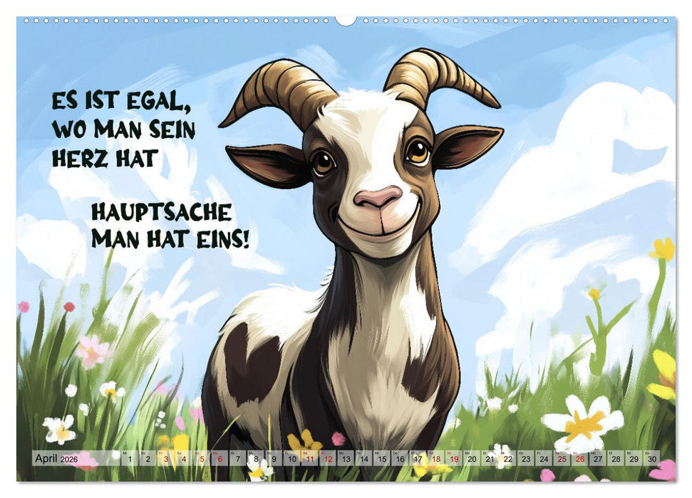 Ziegen, süß aber psycho (CALVENDO Wandkalender 2026)