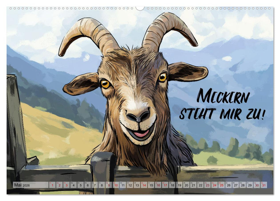 Ziegen, süß aber psycho (CALVENDO Wandkalender 2026)