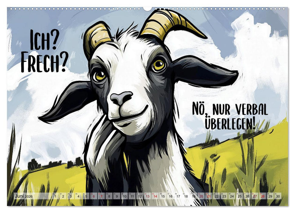 Ziegen, süß aber psycho (CALVENDO Wandkalender 2026)