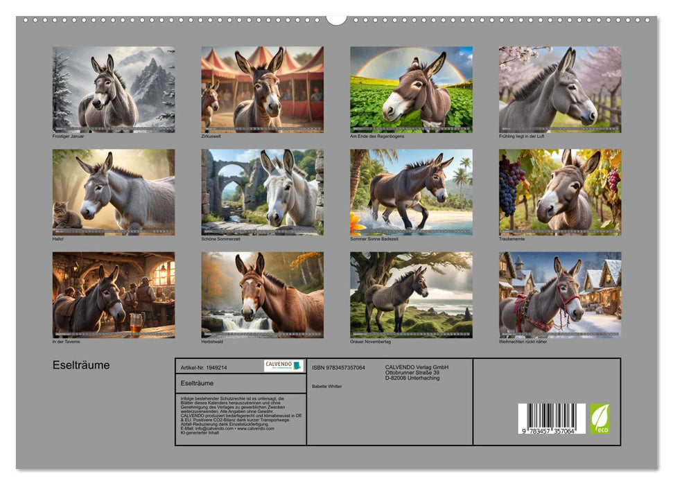 Eselträume (CALVENDO Premium Wandkalender 2026)