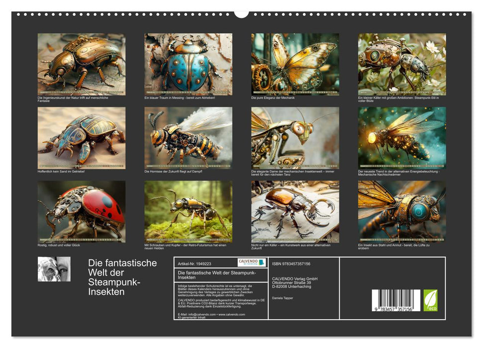 Die fantastische Welt der Steampunk-Insekten (CALVENDO Premium Wandkalender 2026)