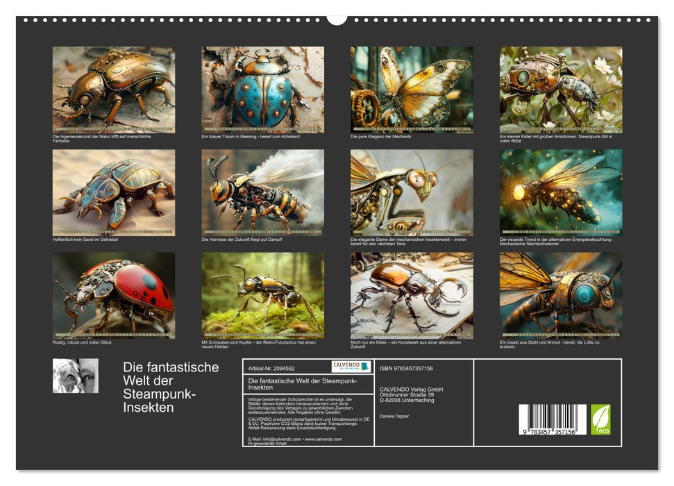 Die fantastische Welt der Steampunk-Insekten (CALVENDO Premium Wandkalender 2026)