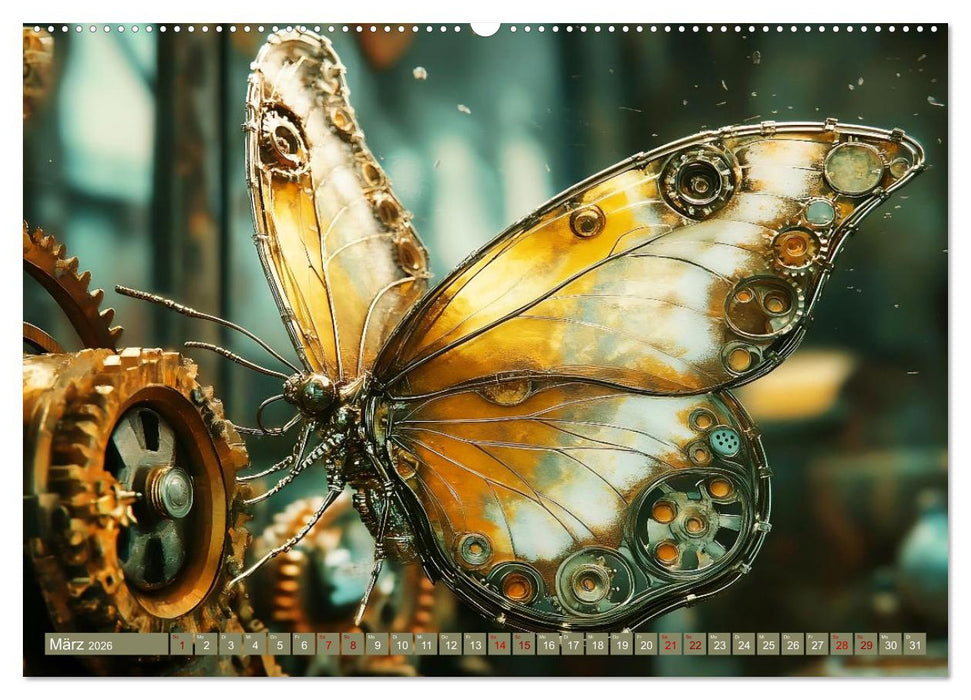 Die fantastische Welt der Steampunk-Insekten (CALVENDO Premium Wandkalender 2026)
