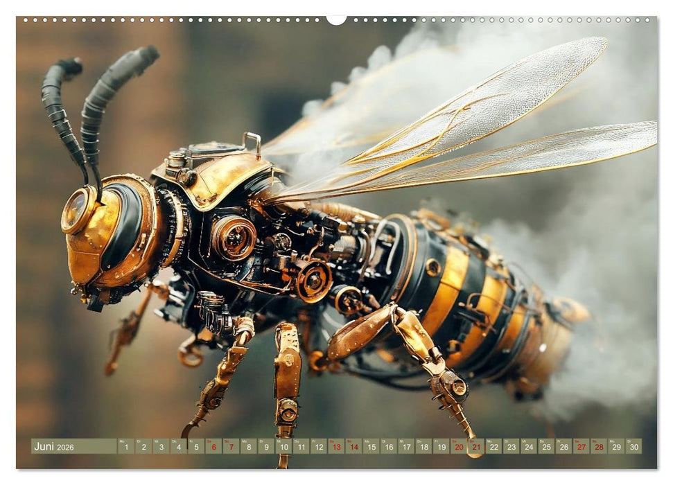 Die fantastische Welt der Steampunk-Insekten (CALVENDO Premium Wandkalender 2026)
