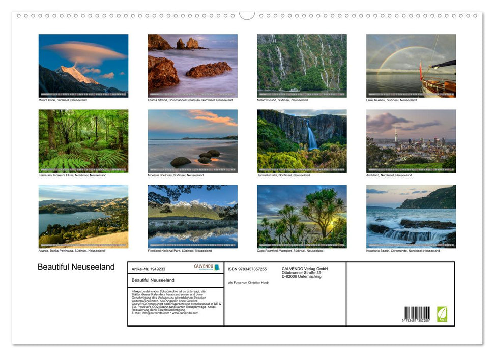 Beautiful Neuseeland (CALVENDO Wandkalender 2026)