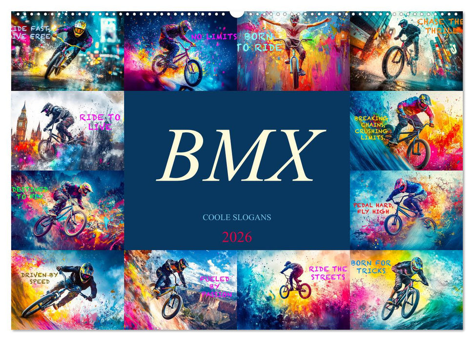 BMX - Coole Slogans (CALVENDO Wandkalender 2026)