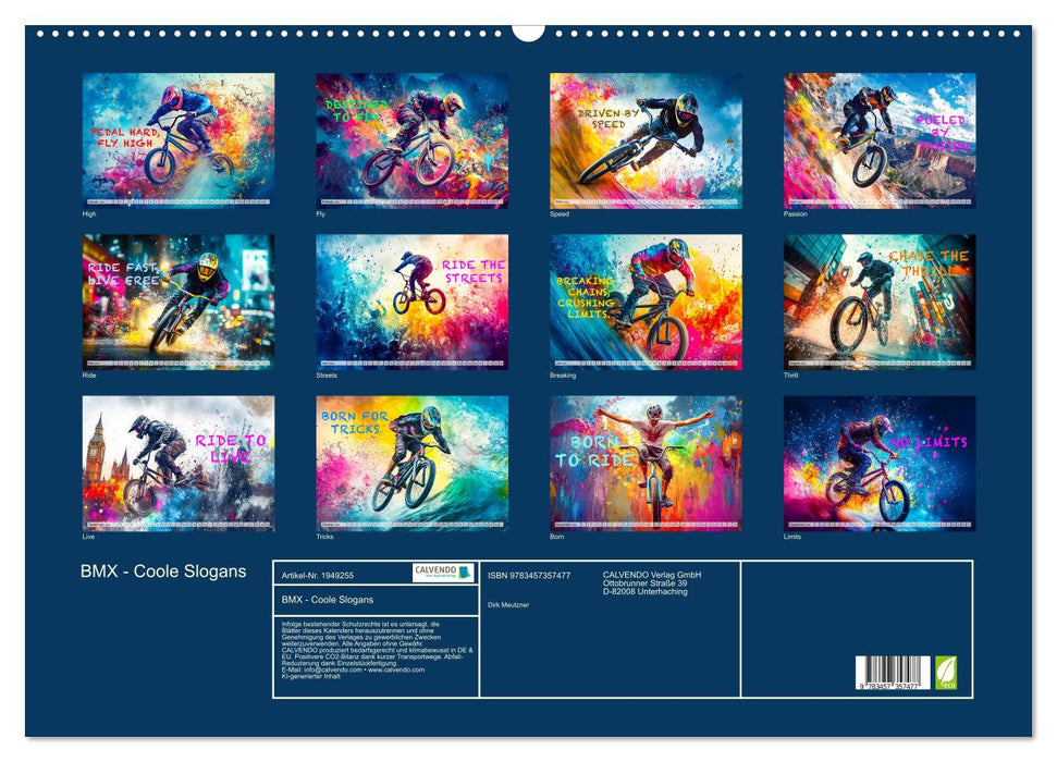BMX - Coole Slogans (CALVENDO Wandkalender 2026)