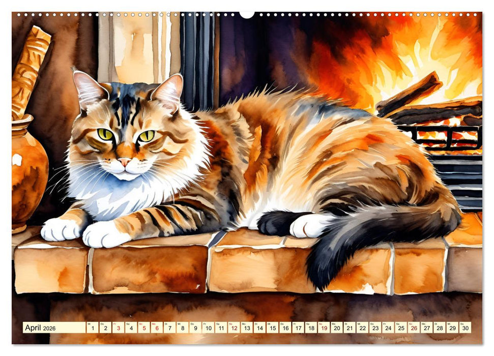 Lieblingsplätze unserer Samtpfoten (CALVENDO Wandkalender 2026)