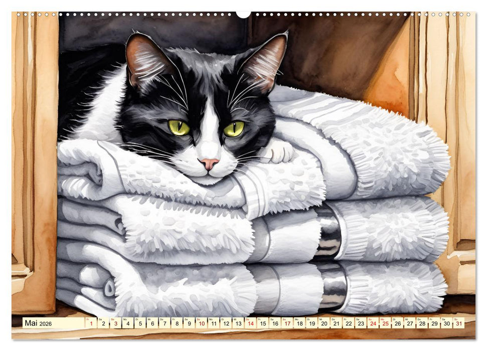 Lieblingsplätze unserer Samtpfoten (CALVENDO Wandkalender 2026)