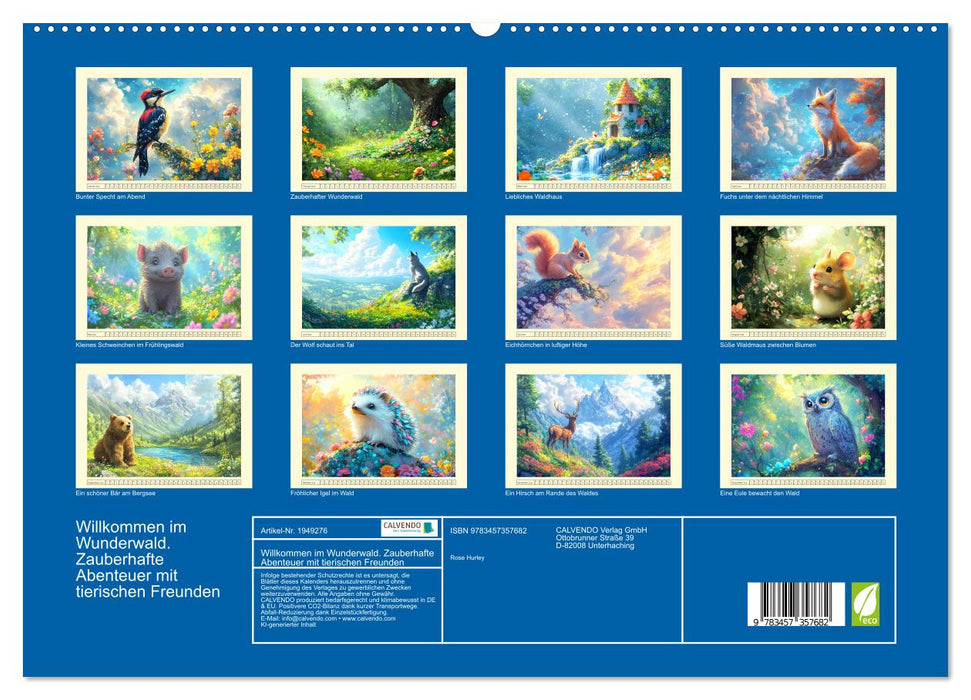 Willkommen im Wunderwald. Zauberhafte Abenteuer mit tierischen Freunden (CALVENDO Premium Wandkalender 2026)
