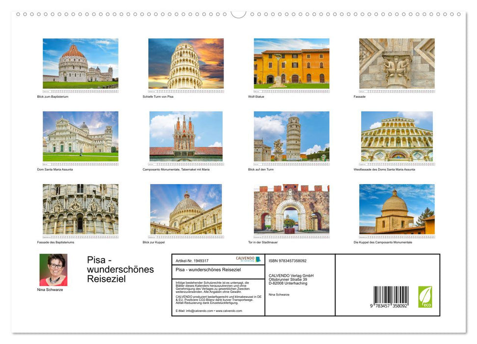 Pisa - wunderschönes Reiseziel (CALVENDO Premium Wandkalender 2026)