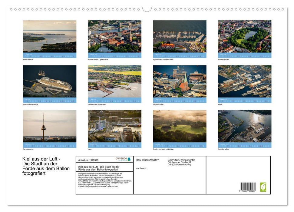 Kiel aus der Luft - Die Stadt an der Förde aus dem Ballon fotografiert (CALVENDO Wandkalender 2026)