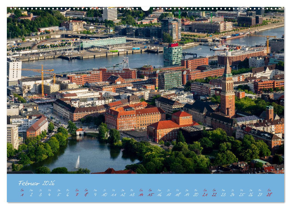 Kiel aus der Luft - Die Stadt an der Förde aus dem Ballon fotografiert (CALVENDO Wandkalender 2026)