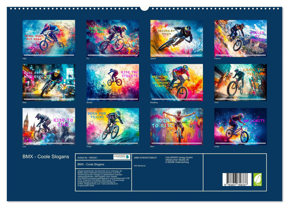 BMX - Coole Slogans (CALVENDO Premium Wandkalender 2026)