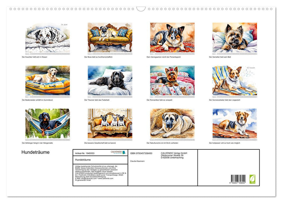 Hundeträume (CALVENDO Wandkalender 2026)