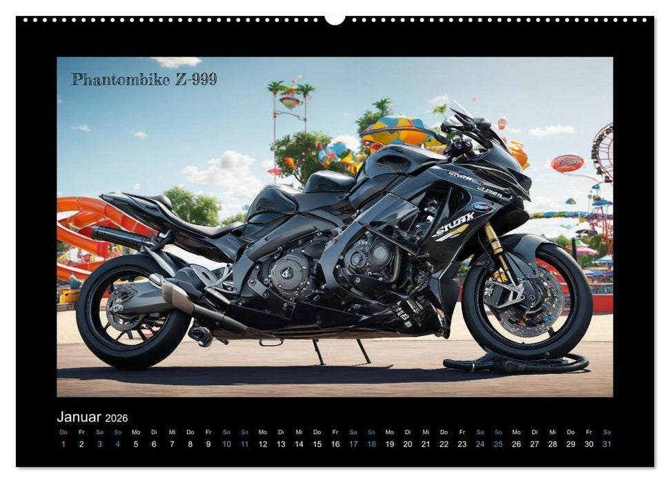 Verrückte 2-Rad Fantasien einer KI (CALVENDO Premium Wandkalender 2026)