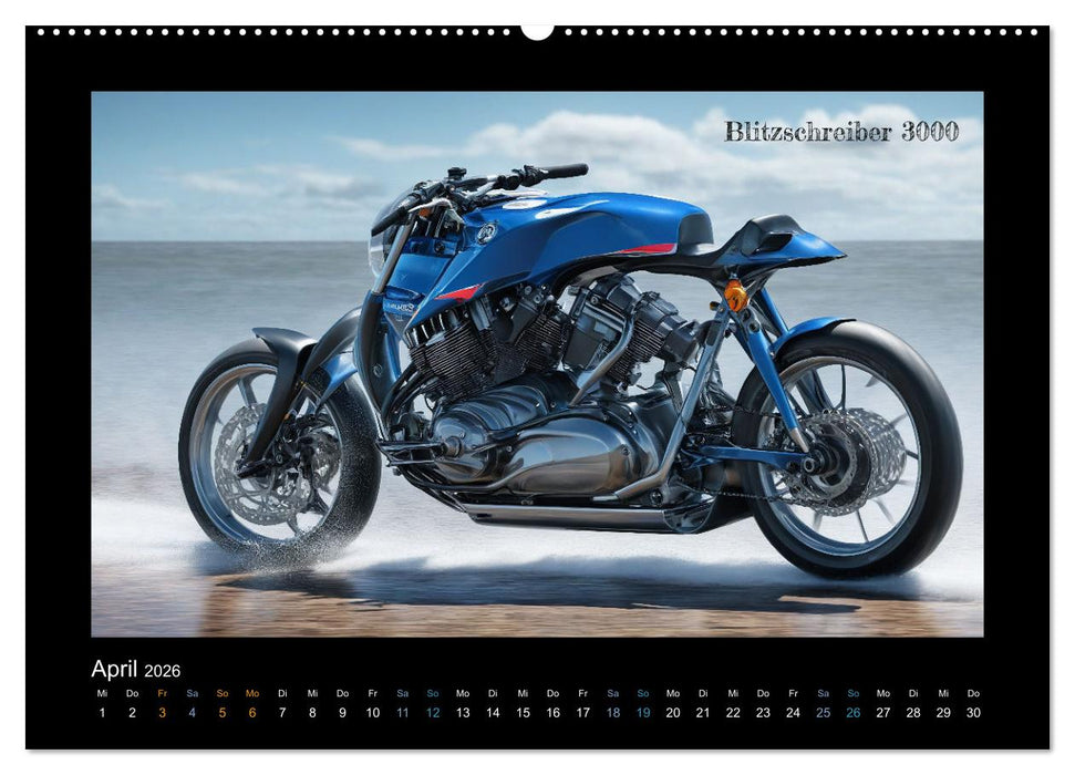 Verrückte 2-Rad Fantasien einer KI (CALVENDO Premium Wandkalender 2026)