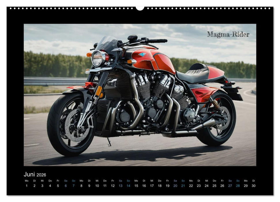 Verrückte 2-Rad Fantasien einer KI (CALVENDO Premium Wandkalender 2026)