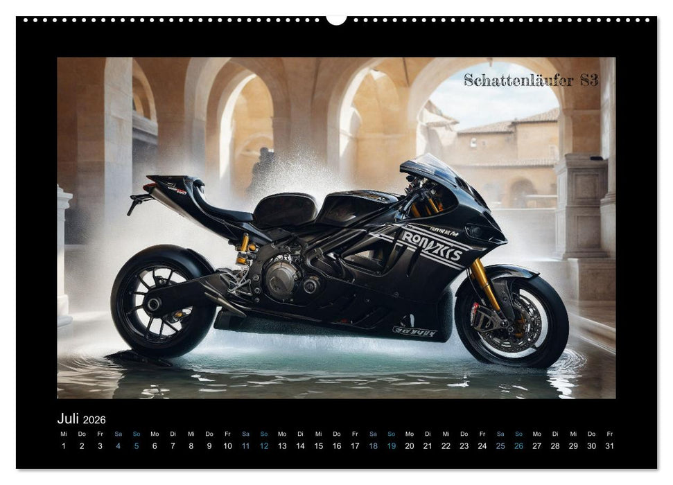 Verrückte 2-Rad Fantasien einer KI (CALVENDO Premium Wandkalender 2026)