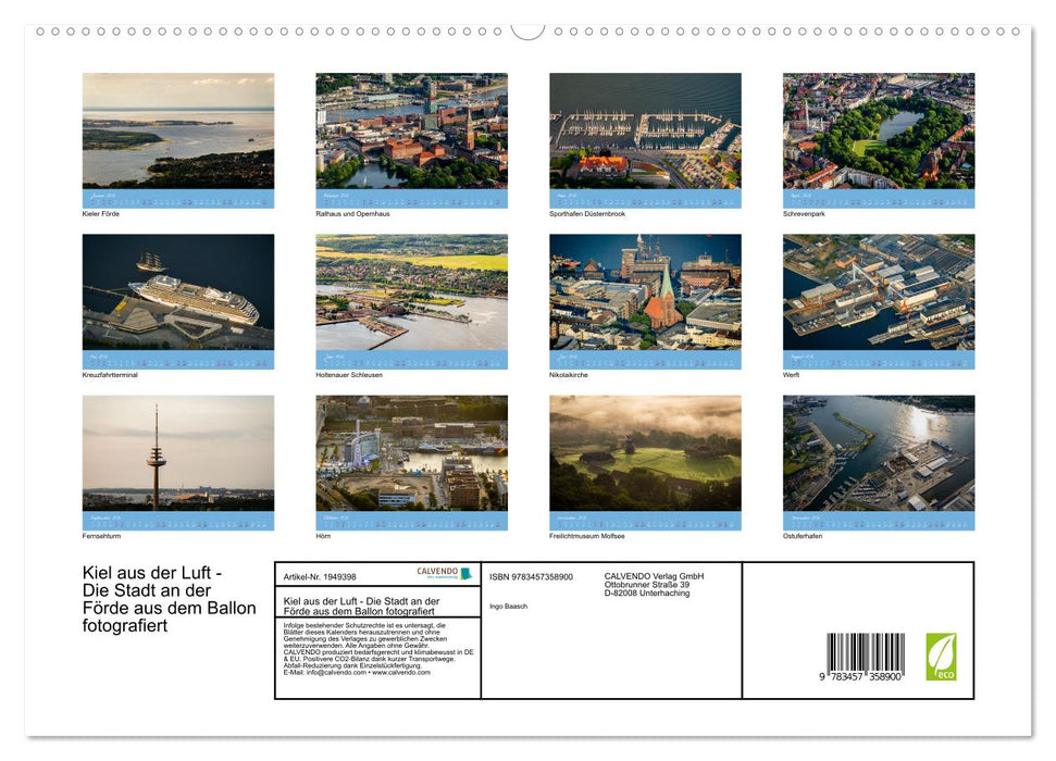 Kiel aus der Luft - Die Stadt an der Förde aus dem Ballon fotografiert (CALVENDO Premium Wandkalender 2026)