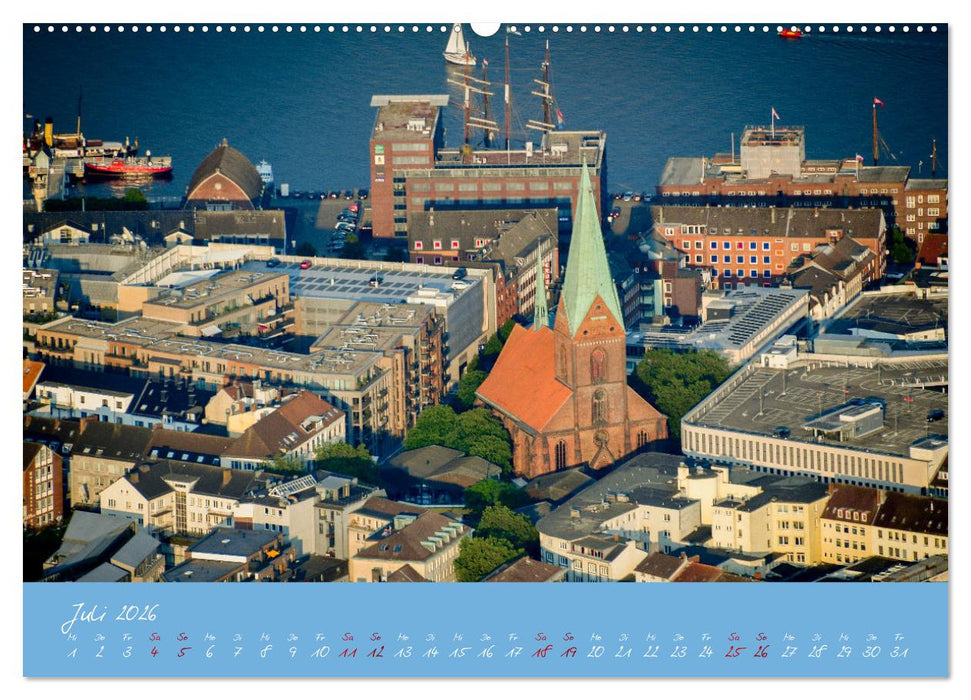 Kiel aus der Luft - Die Stadt an der Förde aus dem Ballon fotografiert (CALVENDO Premium Wandkalender 2026)
