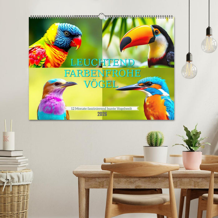 Leuchtend farbenfrohe Vögel (CALVENDO Wandkalender 2026)