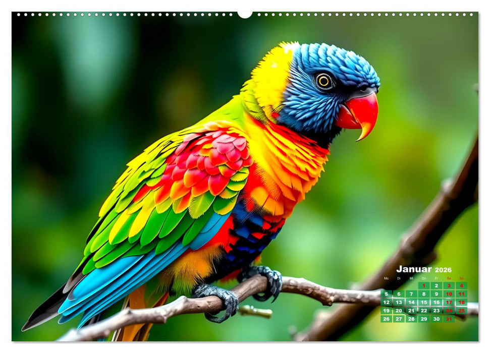 Leuchtend farbenfrohe Vögel (CALVENDO Wandkalender 2026)
