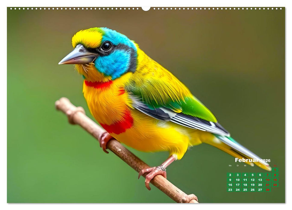 Leuchtend farbenfrohe Vögel (CALVENDO Wandkalender 2026)
