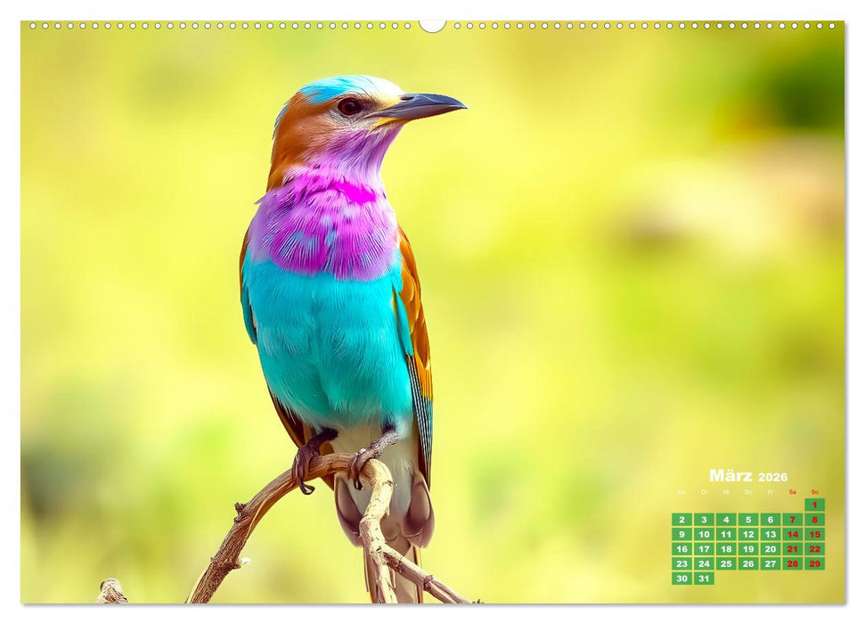 Leuchtend farbenfrohe Vögel (CALVENDO Wandkalender 2026)