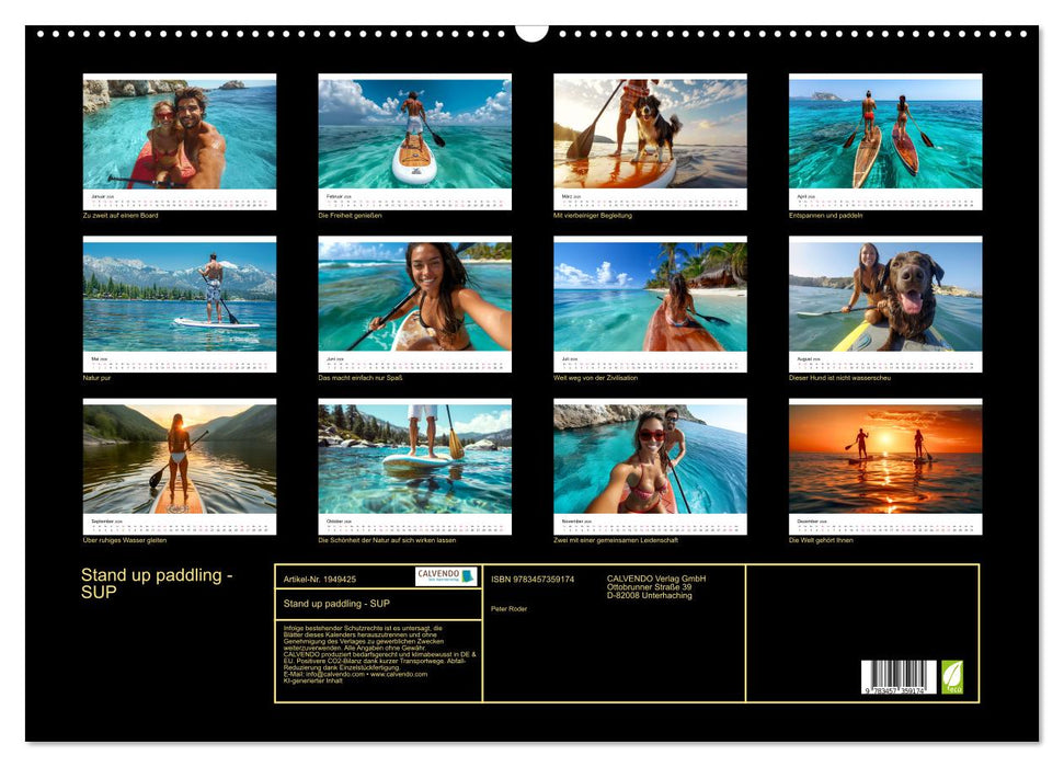 Stand up paddling - SUP (CALVENDO Wandkalender 2026)