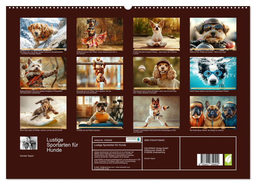 Lustige Sportarten für Hunde (CALVENDO Premium Wandkalender 2026)